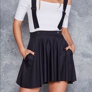 MATTE PINAFORE POCKET SKATER SKIRT - LIMITED